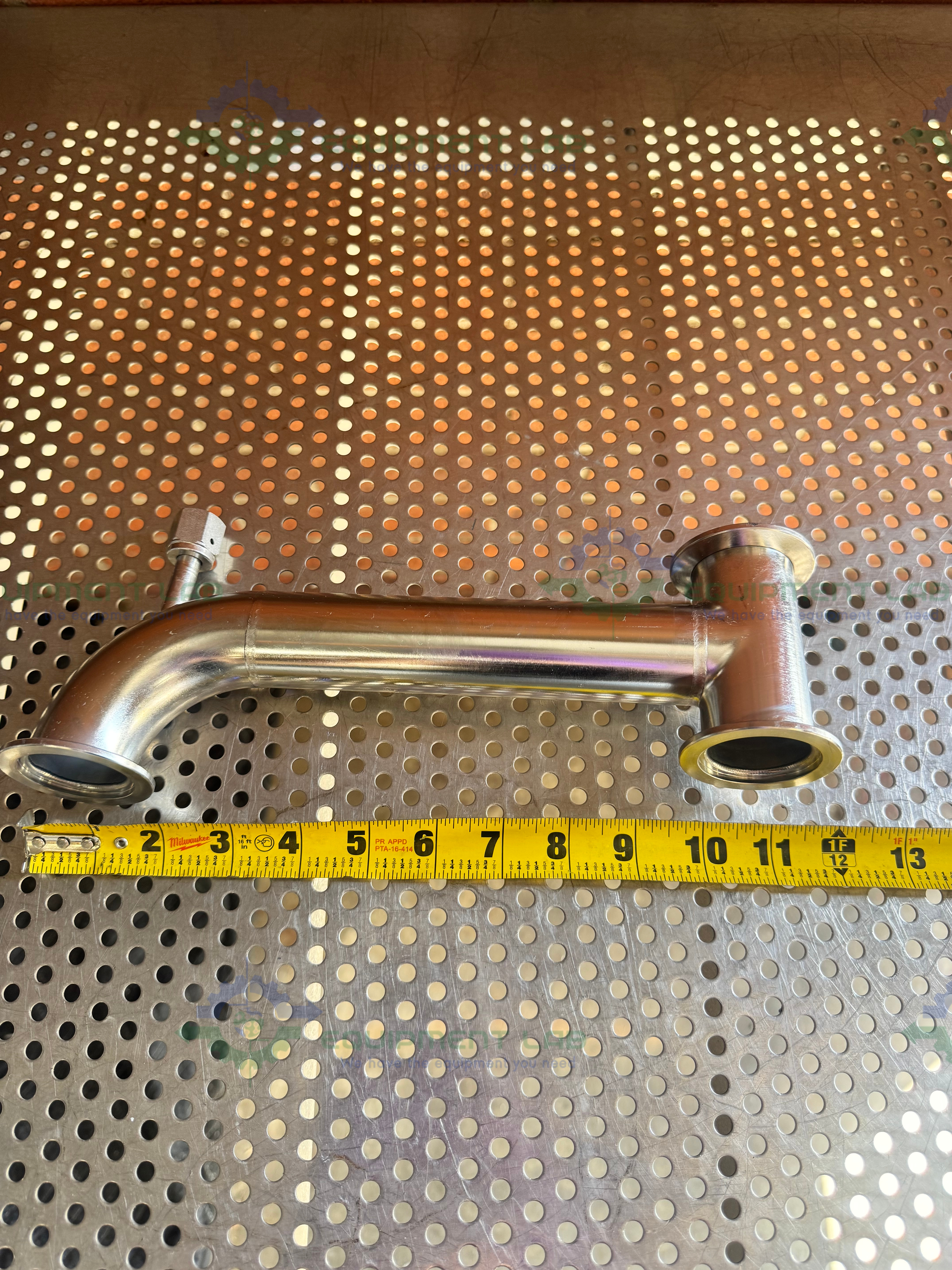 Used Stainless Steel 3 Way Process Vacuum Pipe w/ KF 40 to 1/2" NPT Fitting