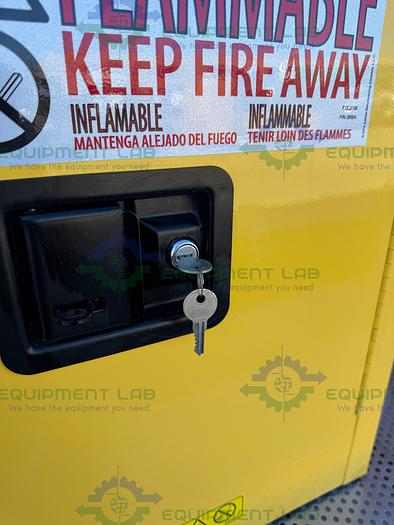 Used JustRite 4 Gallon Flammable Liquid Storage Cabinet w/ Soft Close Doors, Key