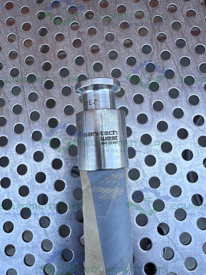 Used Sani-Tech 12" Chemflour Fluoropolymer Hose w/ 1/2" Sanitary Fitting
