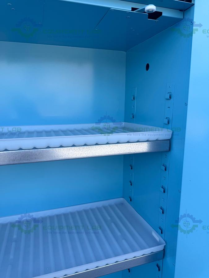 Used JustRite 45 Gallon Acid and Corrosive Storage Cabinet w/ Soft Close Doors, Key