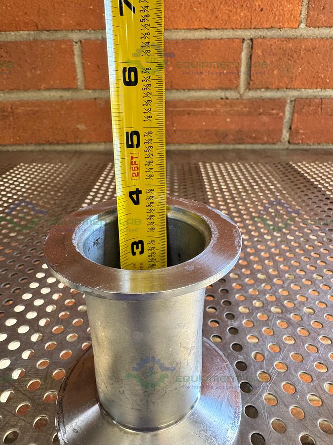 Used Stainless Steel KF 50 to 3.5" OD Sanitary Fitting Nipple Vacuum Fitting