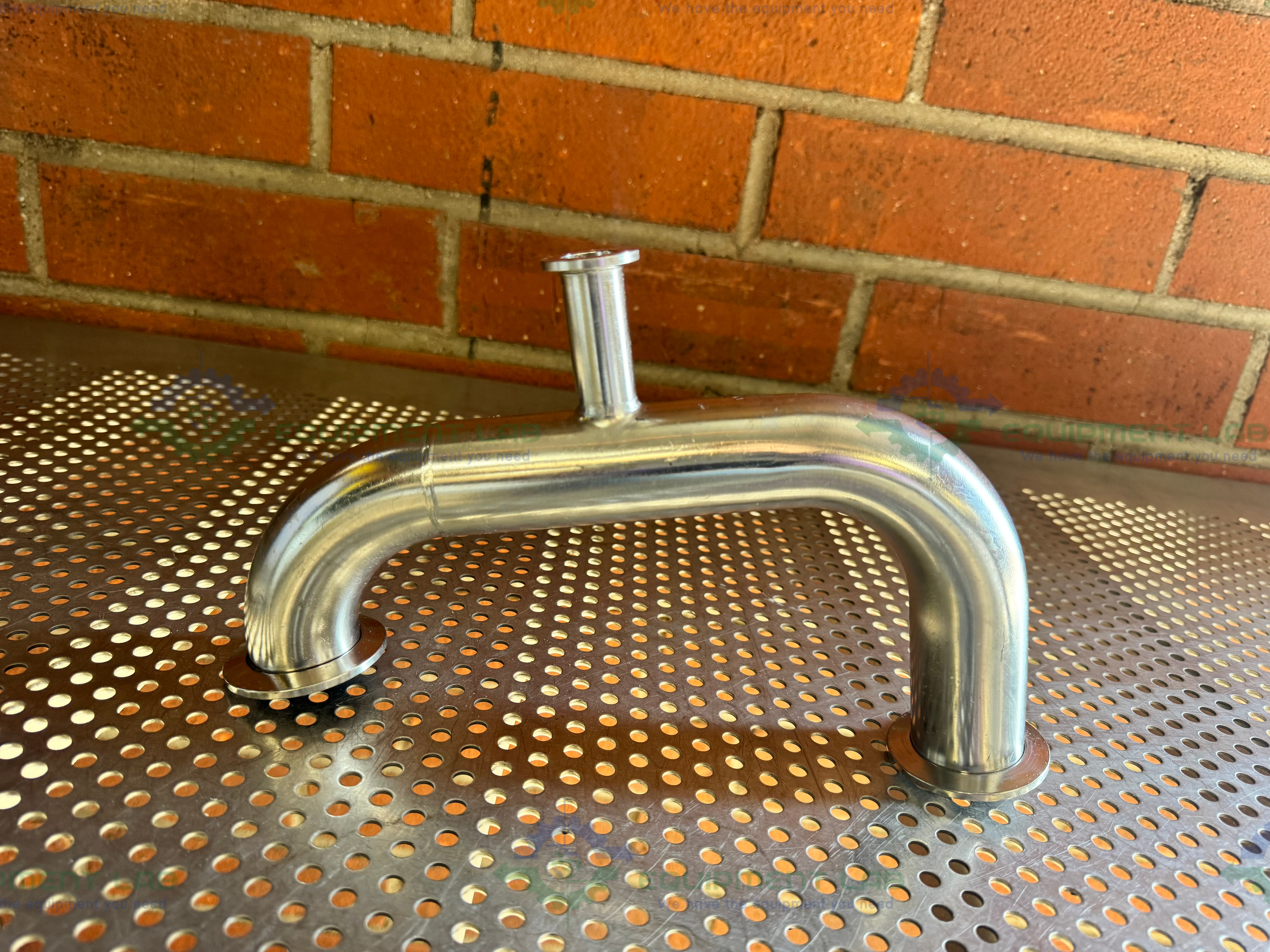 Used Stainless Steel U-Bend 3 Way Process Pipe w/ KF 40 to KF 16/10