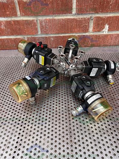 Used 5 ITT Advantage  5 Way Stainless Steel Diaphragm Valves w/ Valve Positioner