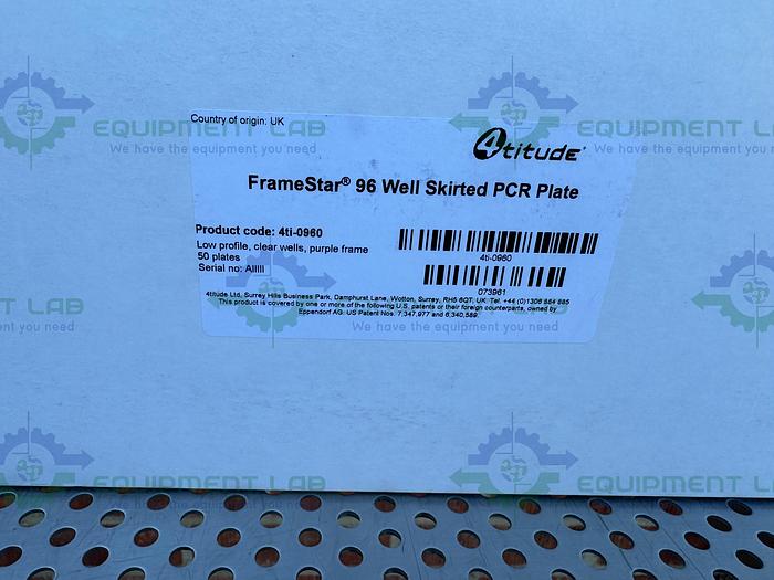 2 Boxes of - Azenta 4titude 4ti-0960 FrameStar 96 Well Skirted PCR Plate