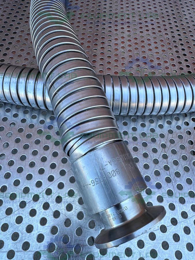 Used Williams-Carver  83" SS Reinforced Flexible Silicon Hose w/ 1" Sanitary Fittings