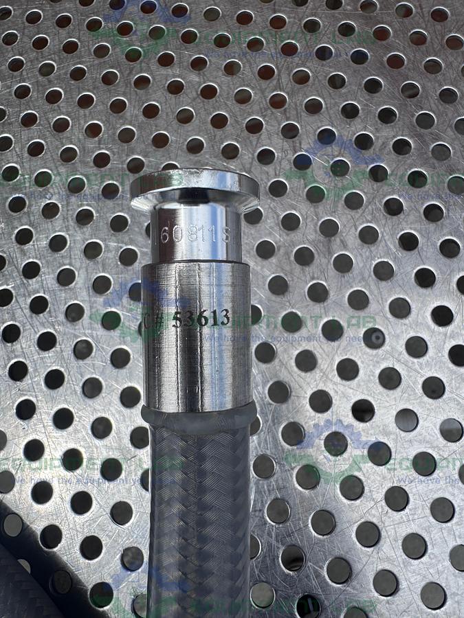 Used Sani-Tech West 84" Stainless Steel Flexible Braided Hose 1/2" Sanitary Fitting