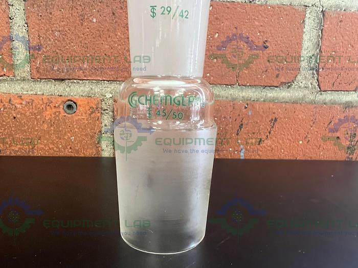 Used Chemglass CG-1000-14 Lower Inner 45/50 Top Outer 29/42 Glass Reducer Adapter