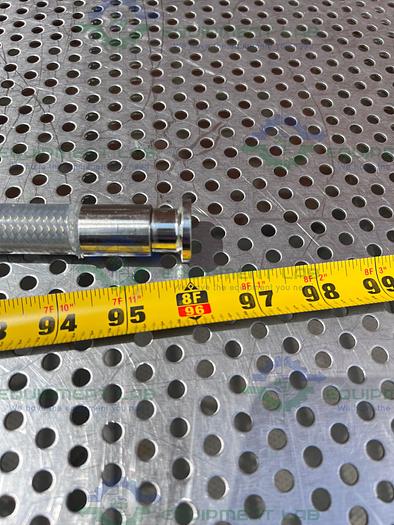 Used Sani-Tech West  96" Stainless Steel Flexible Braided Hose 1/2" Sanitary Fitting
