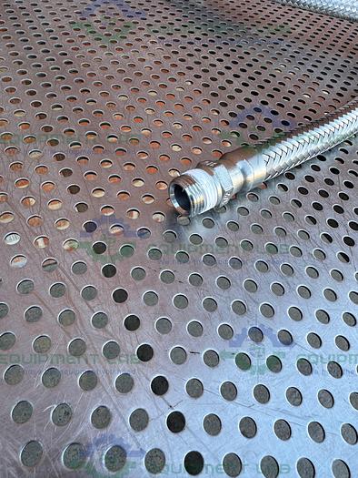 Used Unbranded Stainless Steel Braided Hose 63" w/ Threaded to 1" Sanitary Fitting
