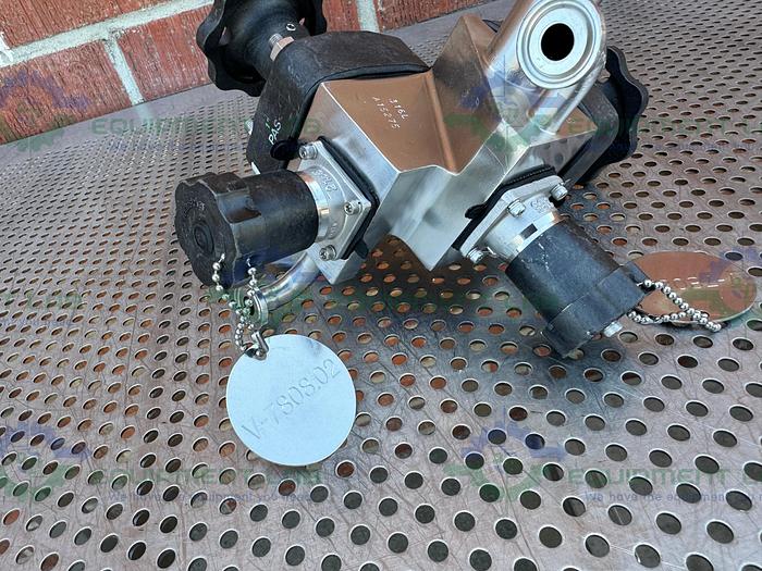 Used 4 ITT Pure Flo Stainless Steel Diaphragm Valve w/ 1/2" - 1" Sanitary Fittings
