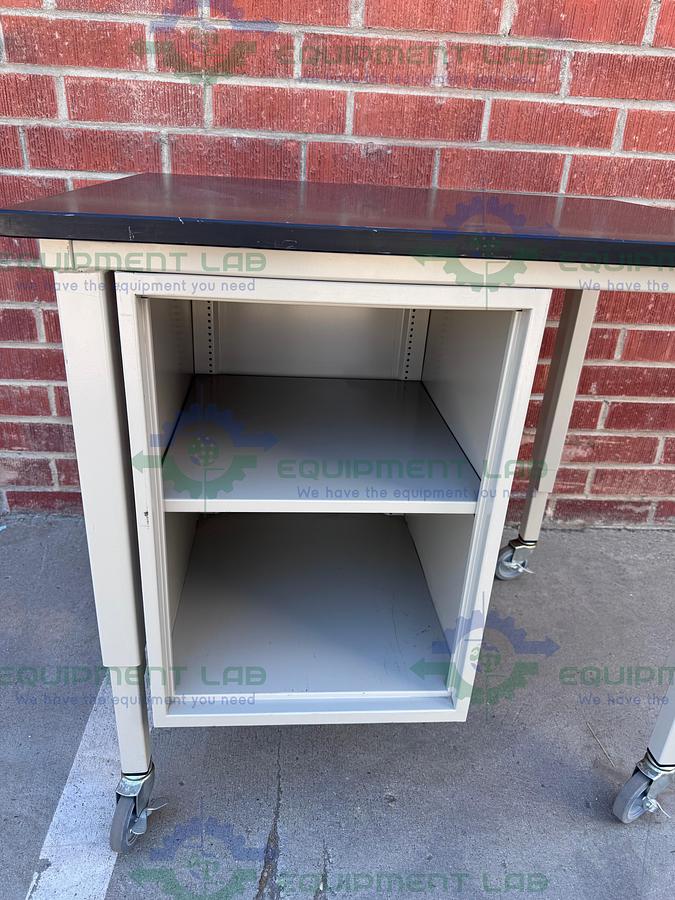 Used Phenolic / Composite Resin Adjustable  Science Table 30" W x 38" L w/ Wheels
