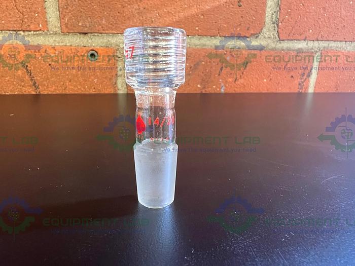 Used Ace Glass Straight-Thru Adapter w/ 14/20 Joint to #7 Threaded