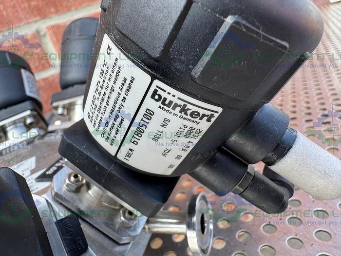 Used Lot of 8 - Burkert 2031 A 8.0 00 00 0000 9-Way Pneumatic Solenoid Valve