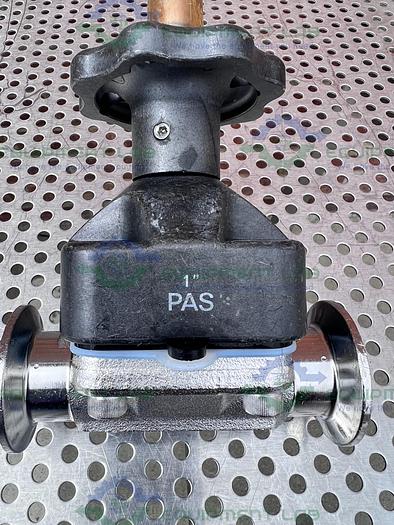 Used ITT Pure Flo 1-316L-RA25MAX-CWP150 Diaphragm Valve w/ 1" Sanitary Fitting