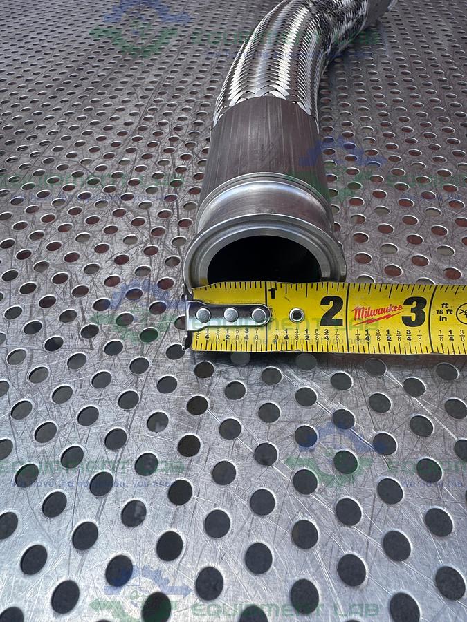 Used Harrington Stainless Steel Braided Hose 15" w/ 1 1/2" Sanitary Fitting