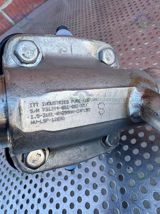 Used 2- ITT Pure Flo  RA25MAX Diaphragm Valve w/ 1 1/2" to 3/4" Sanitary Fitting