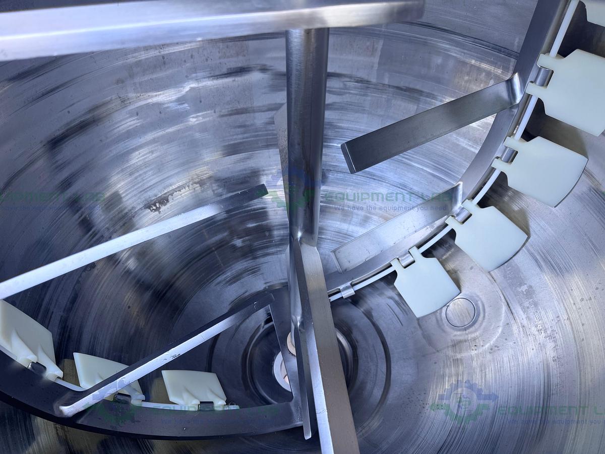 Used Lee 350 Liter Scrape Agitation Stainless Steel Half Jacketed Reactor w/ VFD