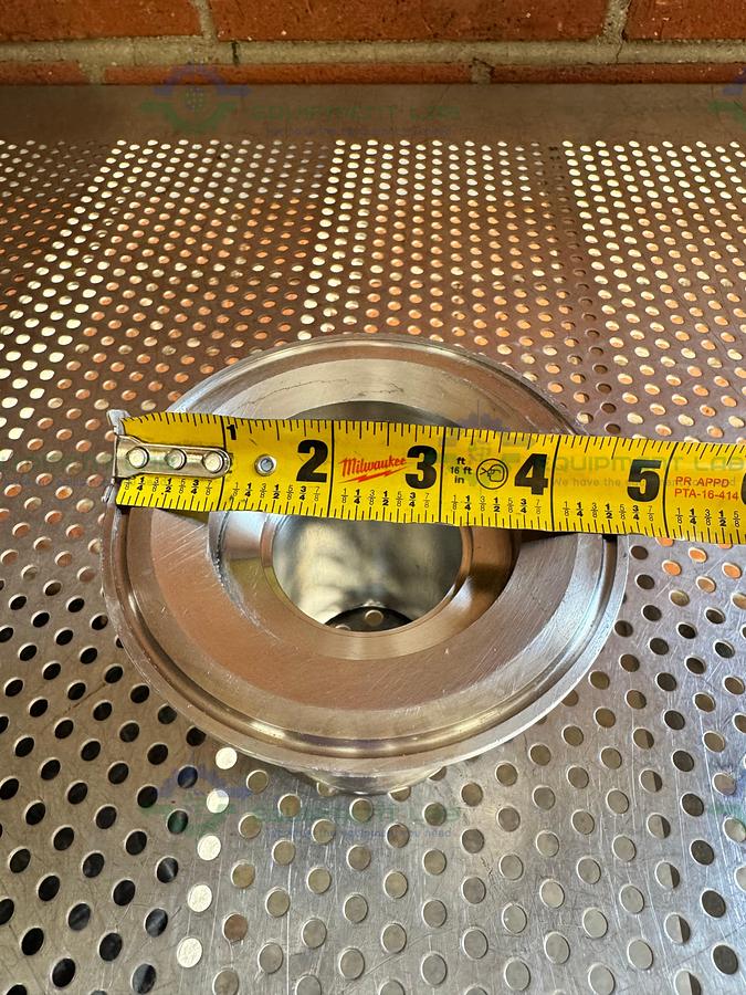 Used Stainless Steel Vacuum Reducer  KF 50 to 4" Sanitary Fitting