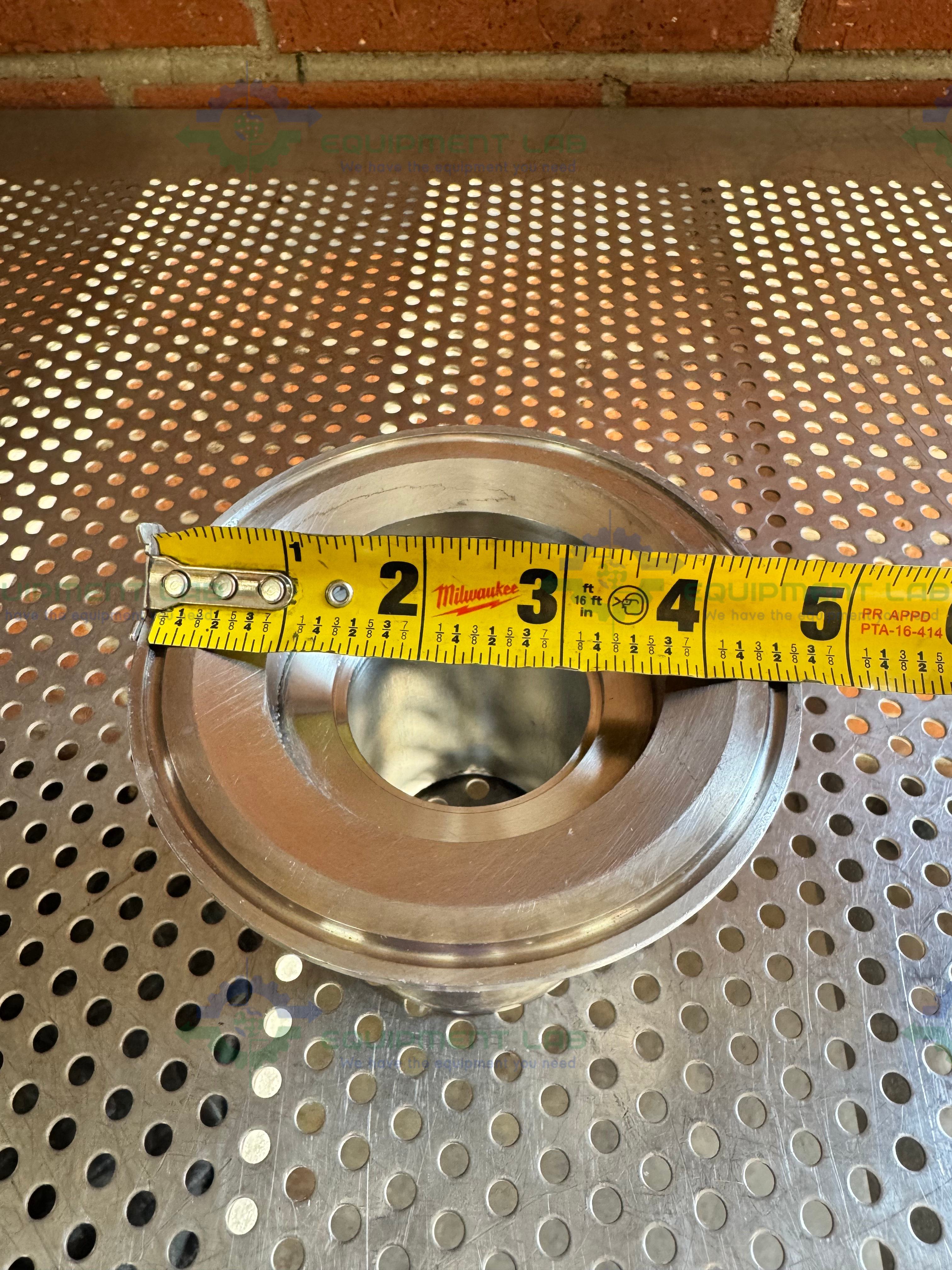 Used Stainless Steel Vacuum Reducer KF 50 to 4" Sanitary Fitting