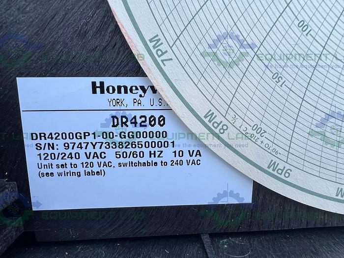 Used Honeywell  DR4200 Circular Chart Recorder 120/240 VAC