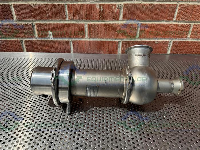 Used Leser 4484.7524 Stainless Steel Safety Valve w/ 1.5" to 2" Sanitary Fittings