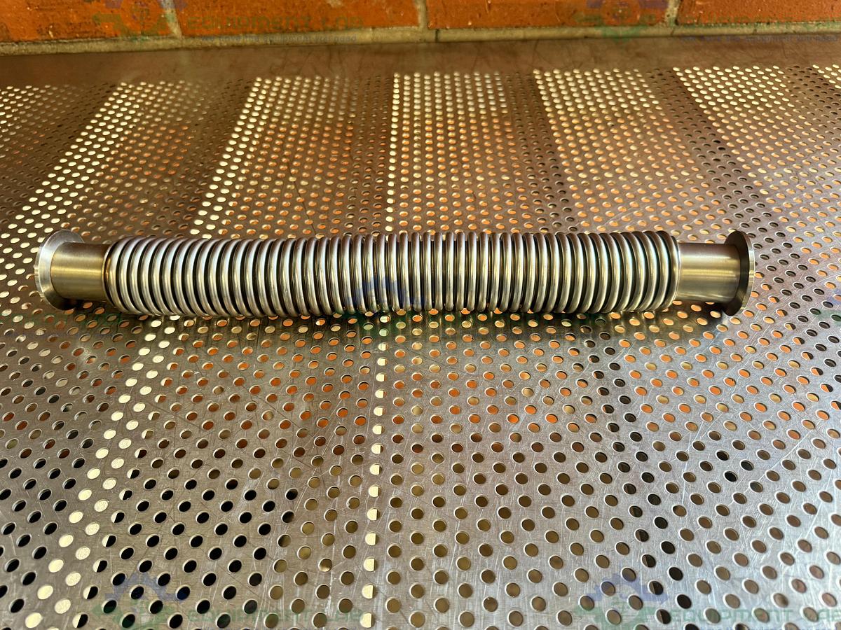 Used Stainless Steel Bellows Flexible Vacuum Hose 18" w/ KF 40 Fitting