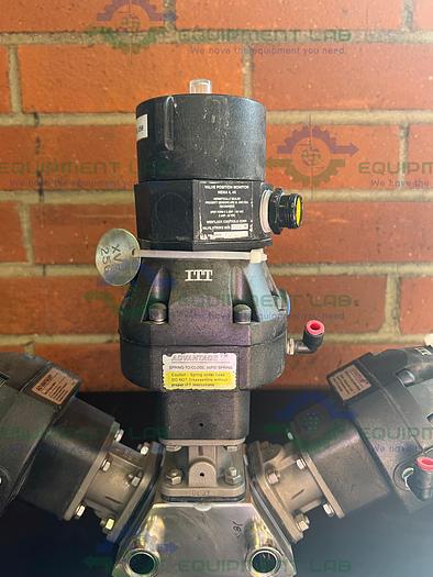 Used Lot of 3- ITT Pure Flo 9920 Diaphragm Valve w/ 4- Way 3/4" Sanitary Fittings