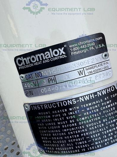 Used Chromalox NWHSSMT-3305E2XX Circulation Heater w/ EMTS-3305E2C35 Element 480V