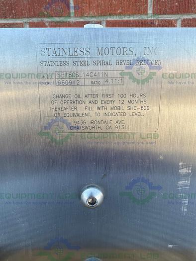 Used Stainless Motors  F2Q4BBOAY Washdown Duty Motor w/ Spiral Bevel Reducer 3PH