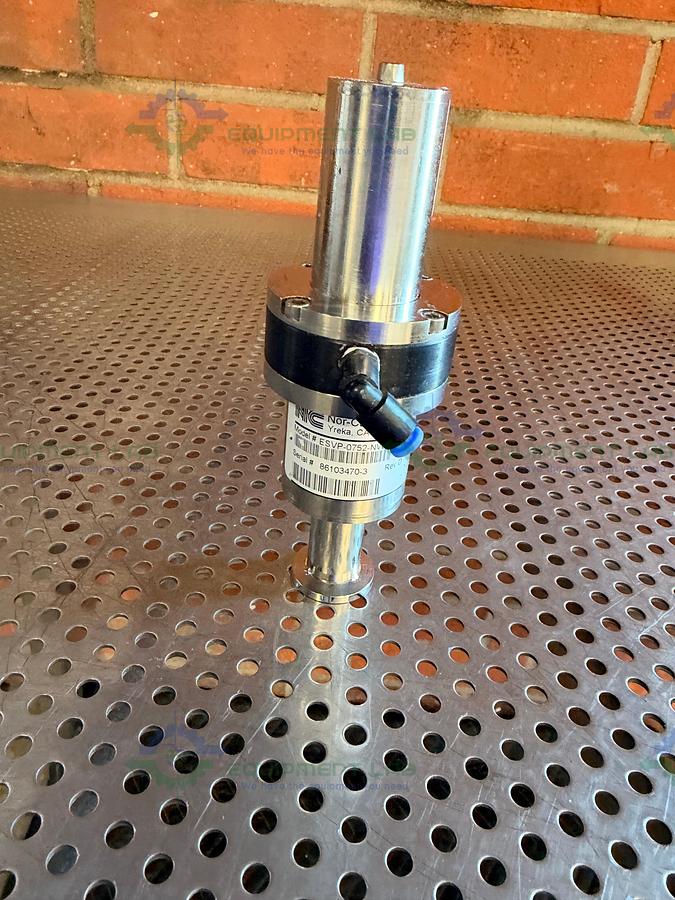 Used Nor-Cal Products ESVP-0752-NW8 Right Angle Valve w/ KF 16/10 Vacuum Fitting