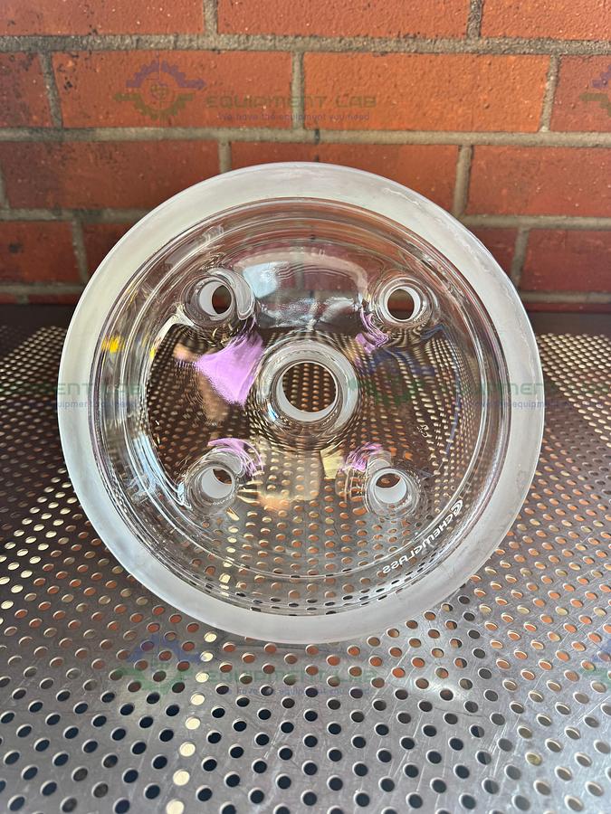 Used Chemglass 10L Reaction Vessel 5 Neck Lid 200MM, 45/50 Center Neck 4-24/40 Necks