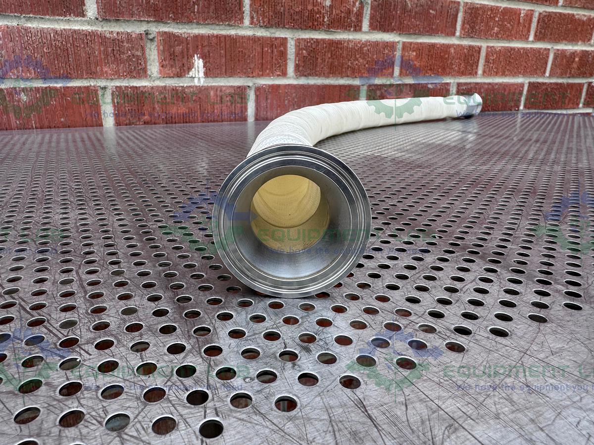 Used Sani Tech STHT-W-CO Flexible Silicone Hose 45" w/ 2" Sanitary Fitting