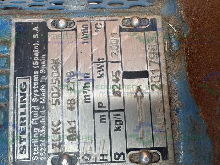 Used Sterling Fluid ZLKC 50250AK Industrial Process Pump w/ 6.5" Flange Fitting