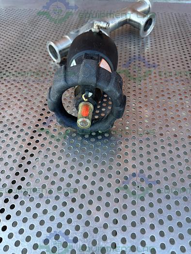 Used Gemu 554/40/D55345 Pneumatic Angle Seat Globe Valve w/ 1 1/2" Sanitary Fitting