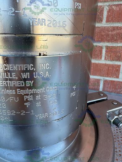 Used Pope 5 Liter Jacketed Stainless Steel Nutsche Filter w/ Mixer, 1/17 HP Motor