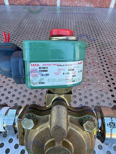 Used Asco Red Hat 8210D14 Solenoid Valve 5 - 125 PSI w/ 1" Sanitary to Quick Release