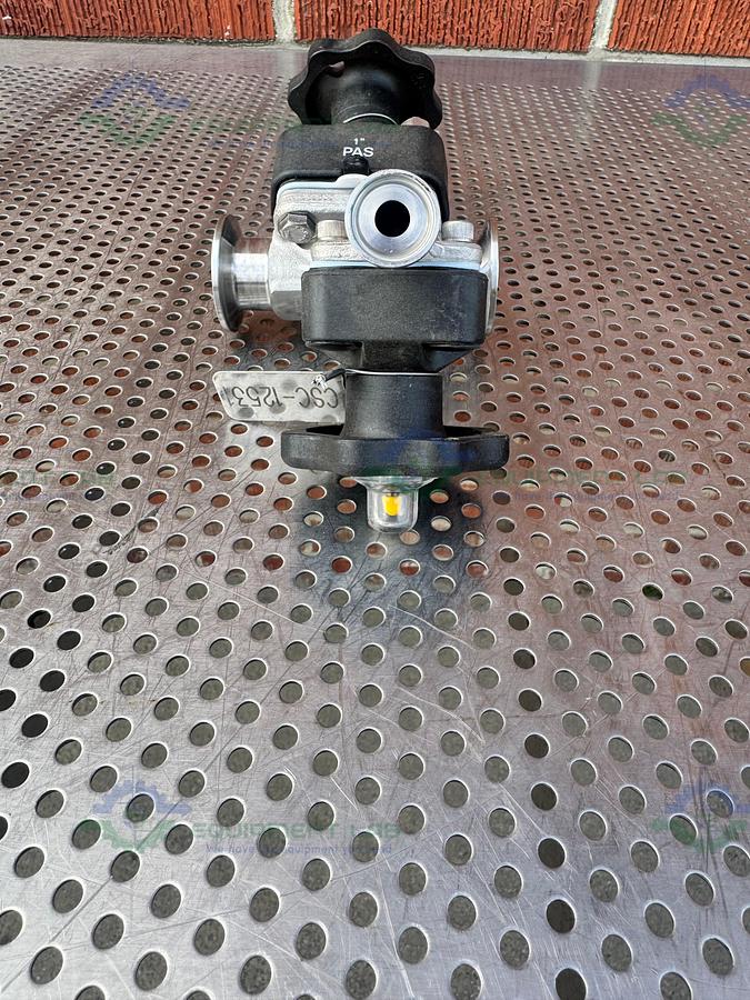 Used 2- ITT Pure Flo RA0.5MAX Diaphragm Valve w/ 1" to 1/2" Sanitary Fitting