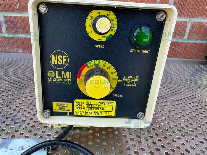 Used LMI Milton Roy C Series C141-35T Metering Pump 120V, Max 480 GPD at 25PSI