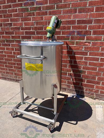 Used Stainless Steel  250 Liter Mixing Tank w/ Top Mixer 1/4 HP