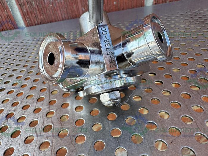 Used Pharmacia DN6 AV SMO 254 4-way 316 Valve 56-5758-00 w/ 1.2" Sanitary Fitting