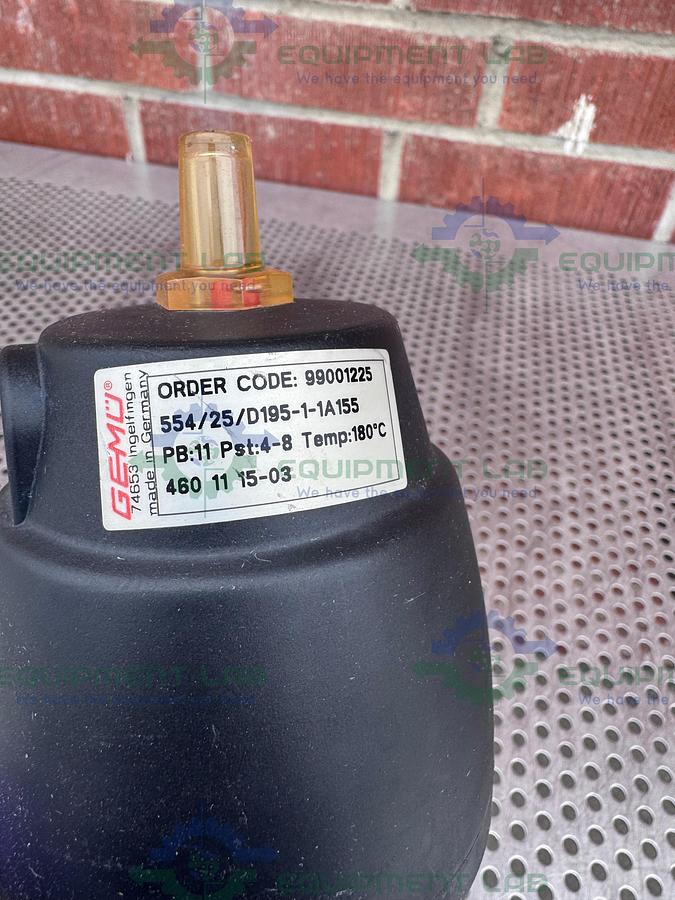 Used Gemu 554/25/D195 Pneumatic Angle Seat Globe Valve w/ 1" Compression Fitting