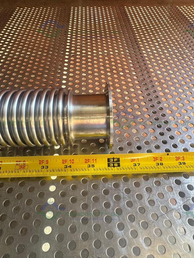 Used Stainless Steel Bellows Flexible Vacuum Hose 36" w/ KF 50 Fitting
