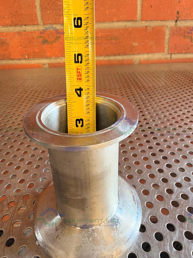 Used Stainless Steel Vacuum Reducer KF 50 to 3.5" OD Sanitary Fitting