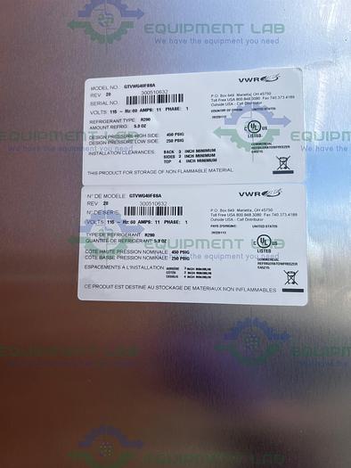 Used VWR  GTVWG49FSSA Stainless Steel Auto Defrost Freezer - 25°C 49 Cu, Ft.