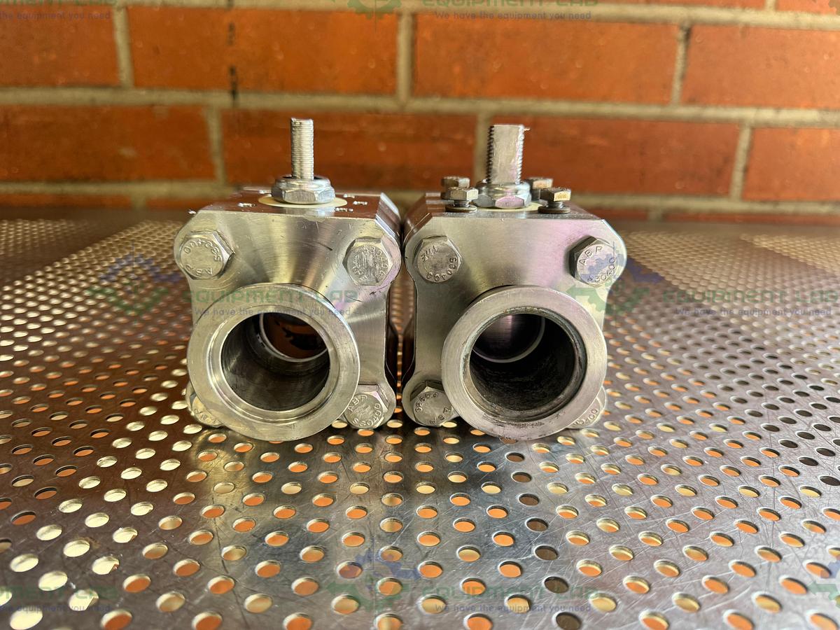 Used A&N Corporation Stainless Steel Ball Valve w/ KF40 Vacuum Fitting