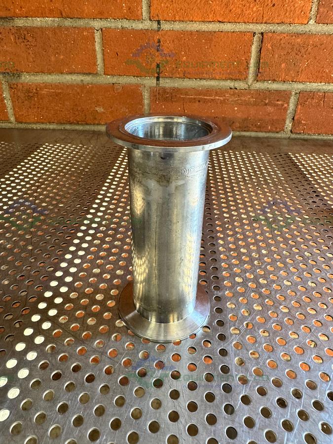Used Stainless Steel KF 50 Nipple Vacuum Fitting 6" Length