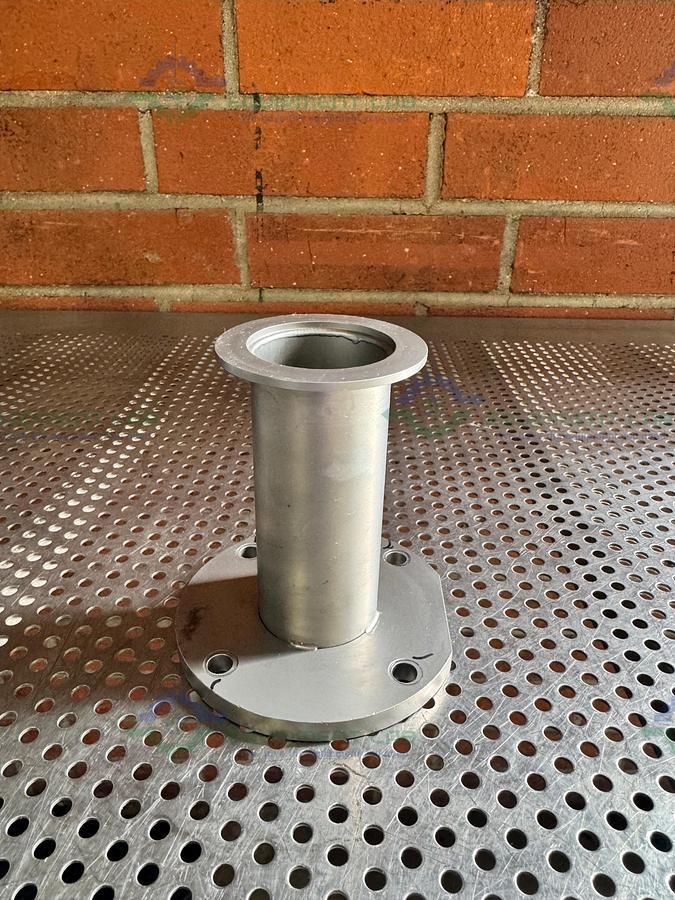 Used Stainless Steel Nipple Vacuum Fitting w/ KF 50 to Flange Fitting