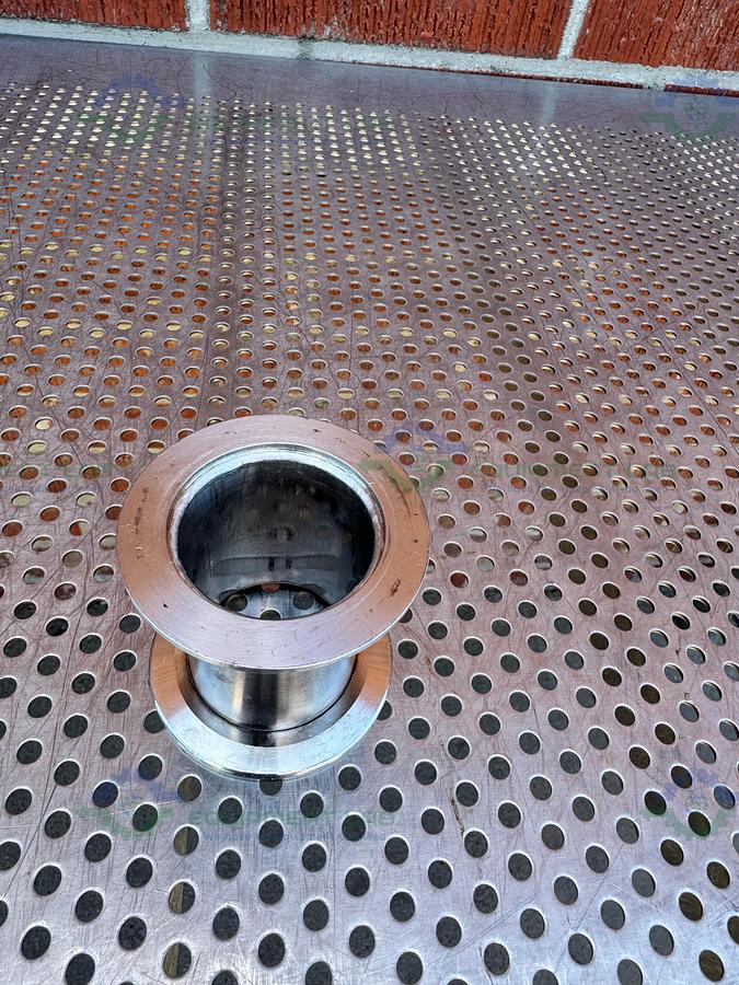 Used Stainless Steel KF 40 Nipple Vacuum Fitting 3" Length
