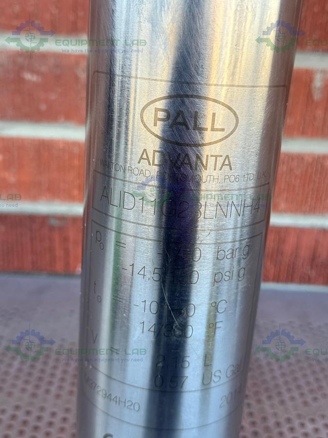 Used Pall Advanta ALID11G23LNNH4 In-Line Liquid And Gas Filter Housings