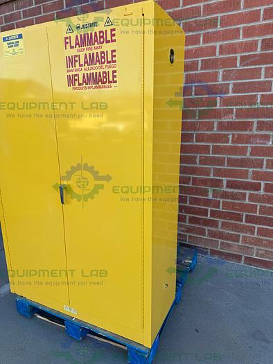 Used JustRite 45 Gallon Flammable Liquid Storage Cabinet w/ Soft Close Doors, Key